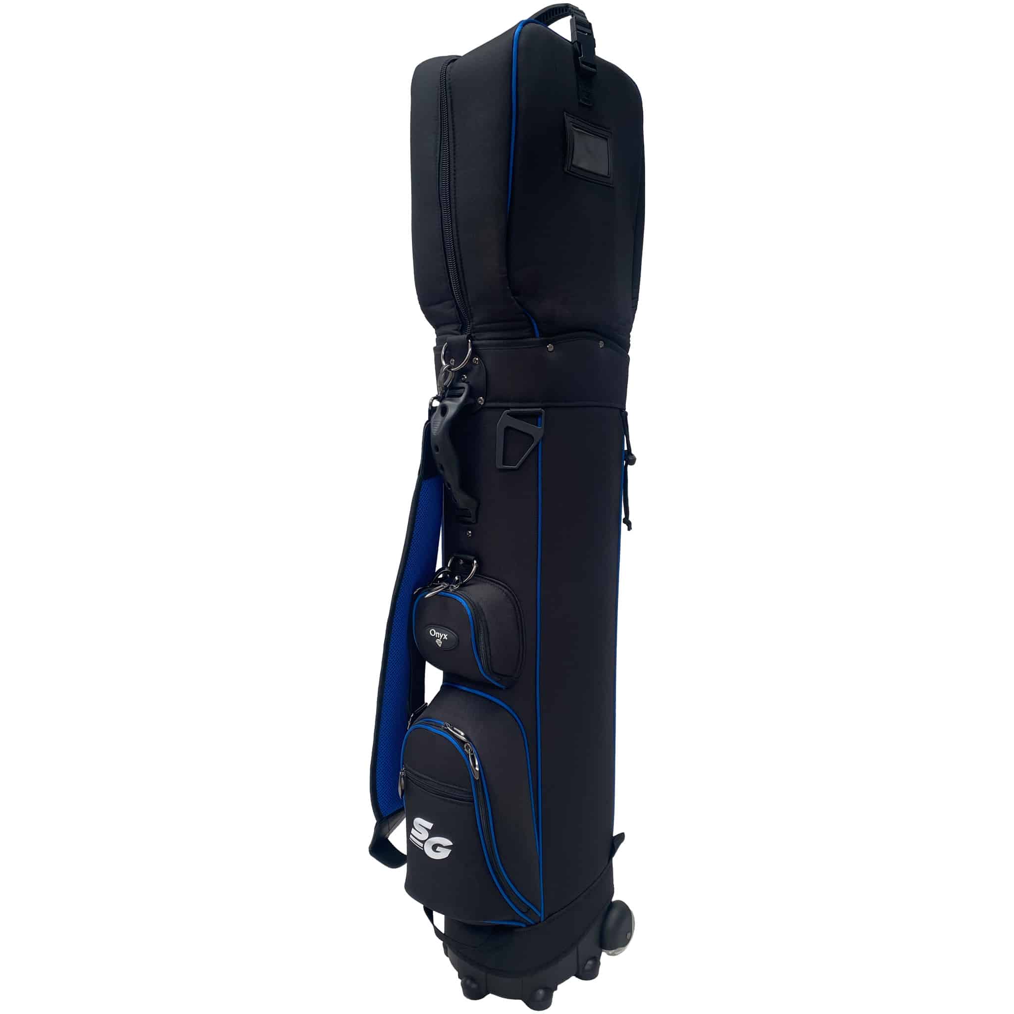 Onyx Roller Golf Travel Bag on Wheels – Black / Blue